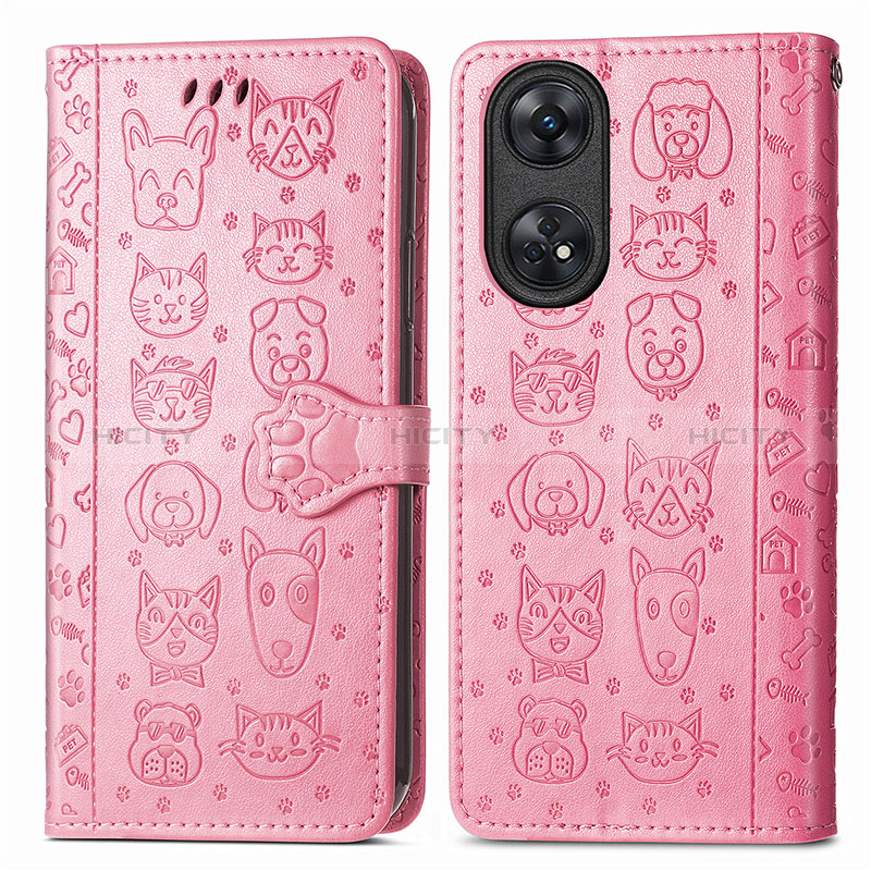 Funda de Cuero Cartera con Soporte Patron de Moda Carcasa S05D para Oppo Reno8 T 4G