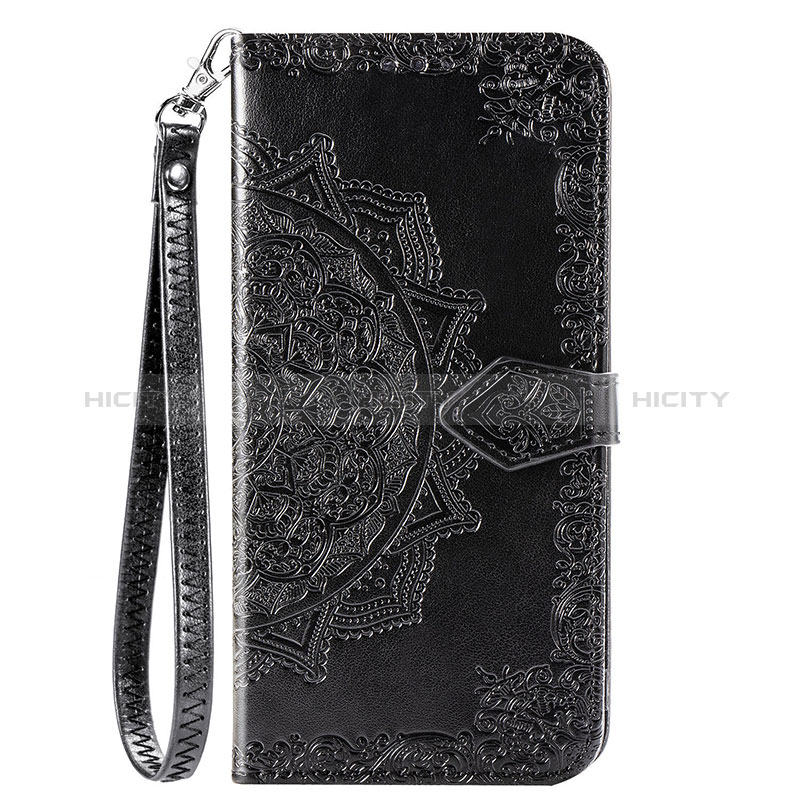 Funda de Cuero Cartera con Soporte Patron de Moda Carcasa S05D para Samsung Galaxy A11 Negro