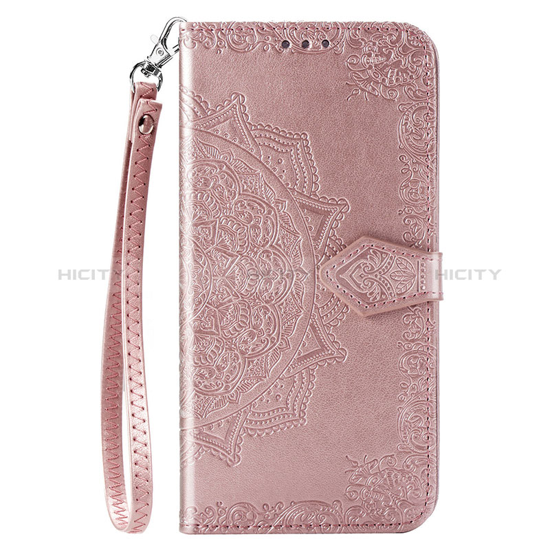 Funda de Cuero Cartera con Soporte Patron de Moda Carcasa S05D para Samsung Galaxy M11 Oro Rosa