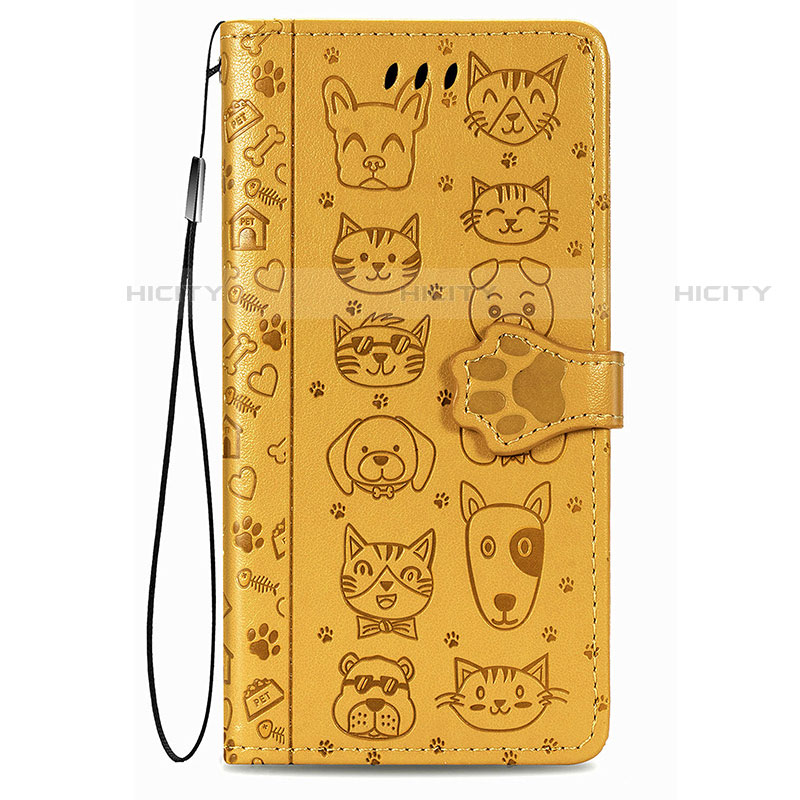 Funda de Cuero Cartera con Soporte Patron de Moda Carcasa S05D para Samsung Galaxy S21 5G Amarillo