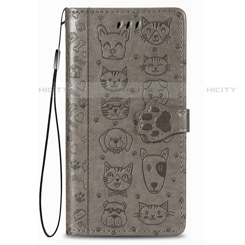 Funda de Cuero Cartera con Soporte Patron de Moda Carcasa S05D para Samsung Galaxy S21 5G Gris