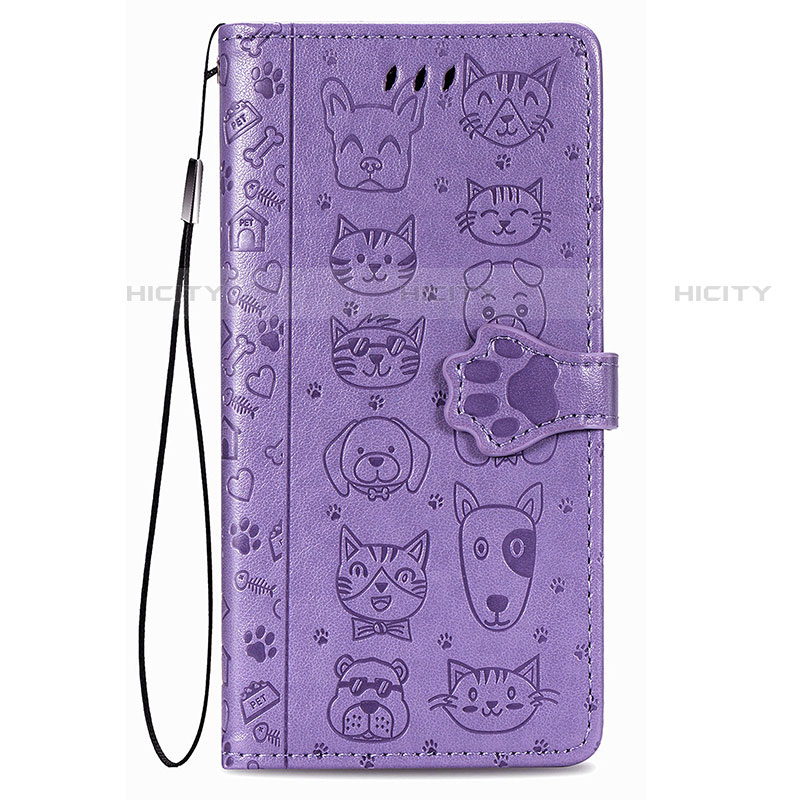 Funda de Cuero Cartera con Soporte Patron de Moda Carcasa S05D para Samsung Galaxy S21 5G Morado