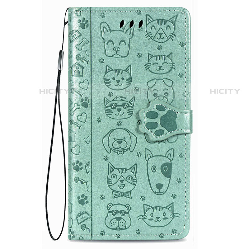 Funda de Cuero Cartera con Soporte Patron de Moda Carcasa S05D para Samsung Galaxy S22 5G Verde