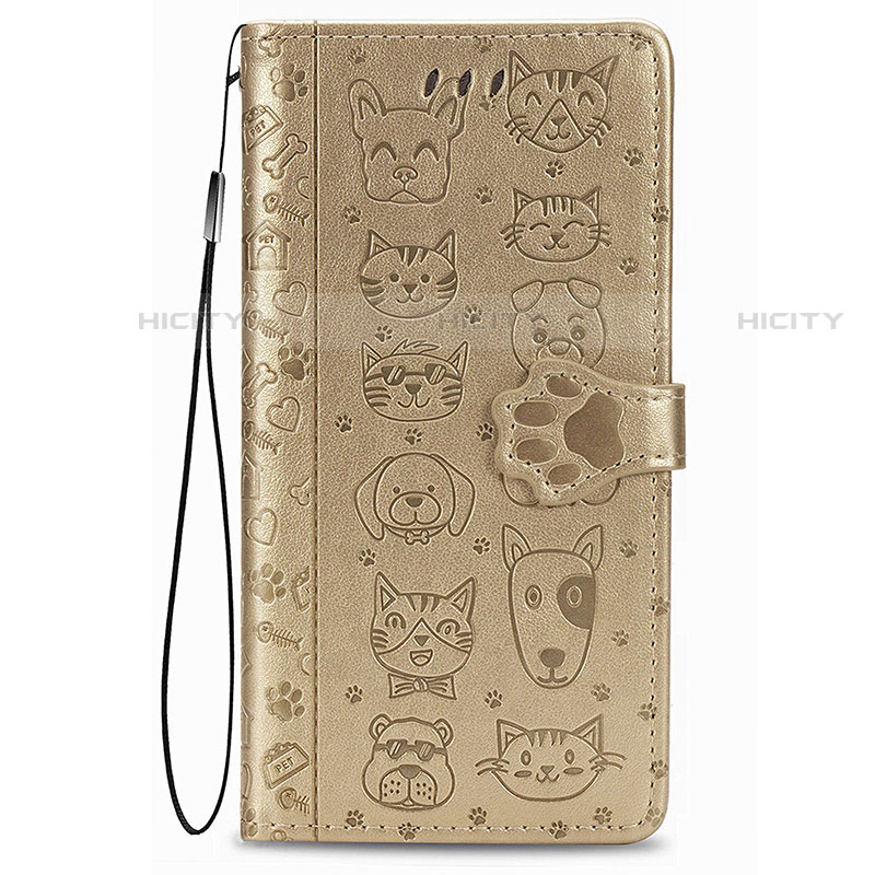 Funda de Cuero Cartera con Soporte Patron de Moda Carcasa S05D para Samsung Galaxy S22 Plus 5G Oro