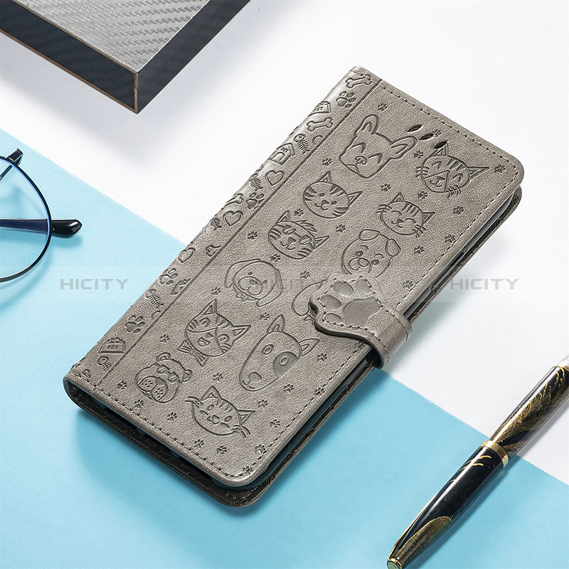 Funda de Cuero Cartera con Soporte Patron de Moda Carcasa S05D para Xiaomi Poco C55 Gris