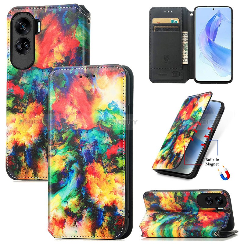 Funda de Cuero Cartera con Soporte Patron de Moda Carcasa S06D para Huawei Honor 90 Lite 5G