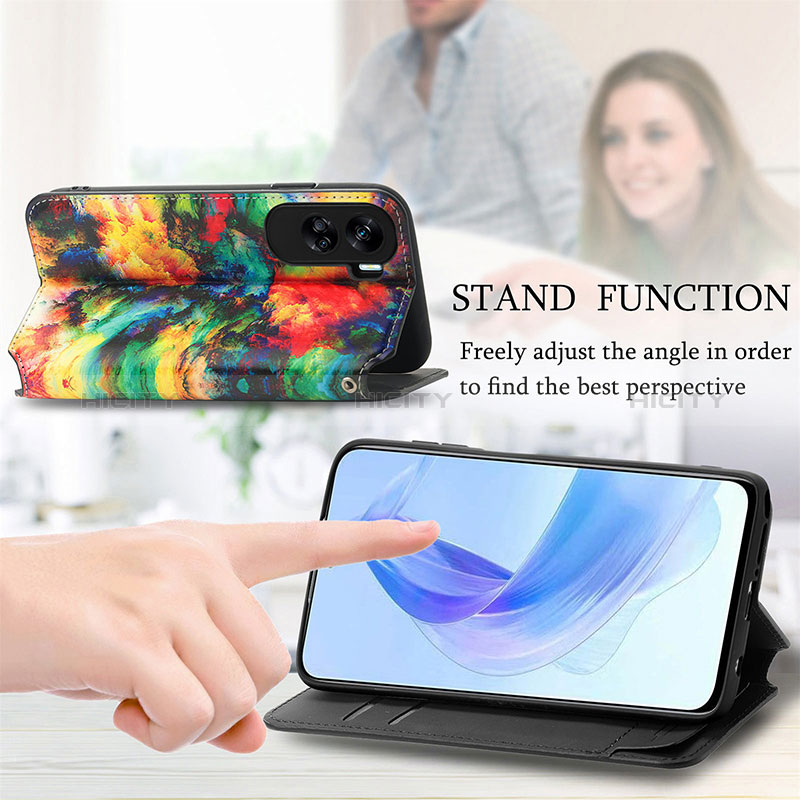 Funda de Cuero Cartera con Soporte Patron de Moda Carcasa S06D para Huawei Honor 90 Lite 5G