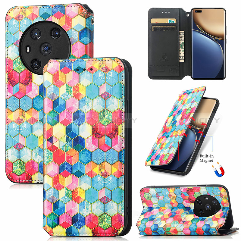 Funda de Cuero Cartera con Soporte Patron de Moda Carcasa S06D para Huawei Honor Magic3 5G