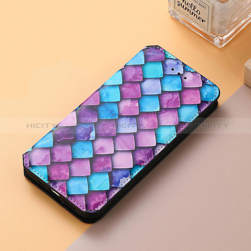 Funda de Cuero Cartera con Soporte Patron de Moda Carcasa S06D para Huawei Honor Magic5 Pro 5G Morado