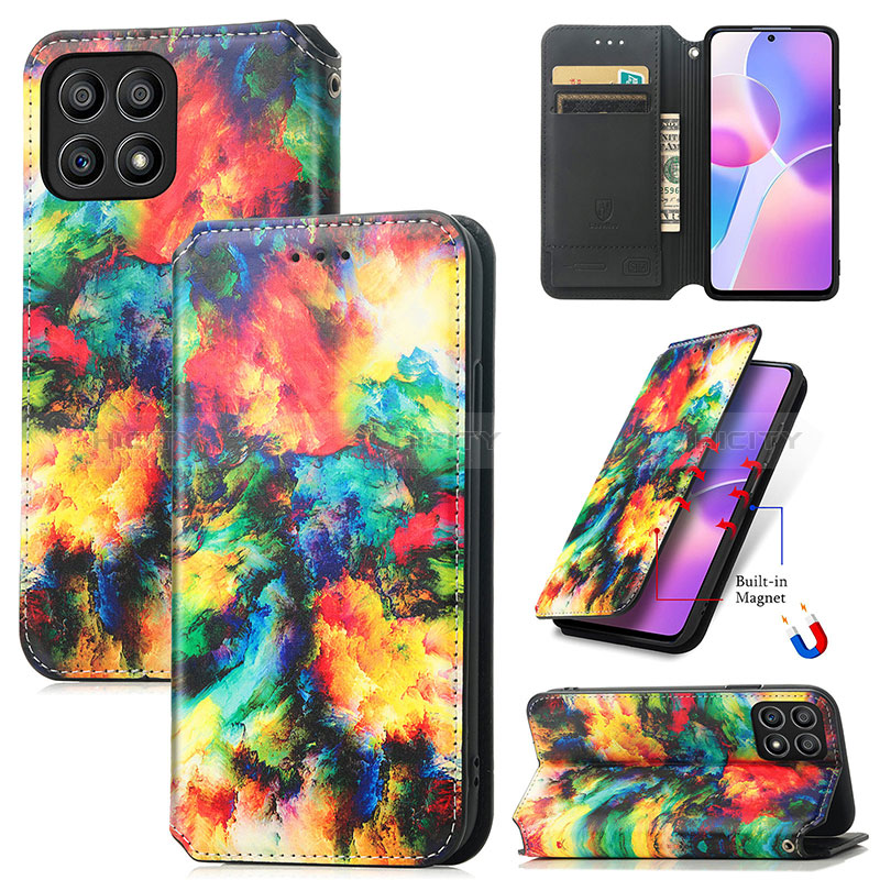 Funda de Cuero Cartera con Soporte Patron de Moda Carcasa S06D para Huawei Honor X30i