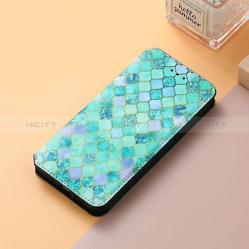 Funda de Cuero Cartera con Soporte Patron de Moda Carcasa S06D para Huawei Honor X7b Verde