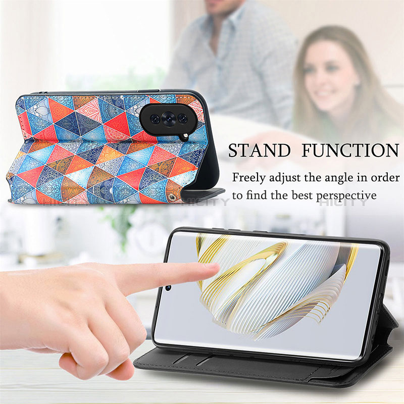 Funda de Cuero Cartera con Soporte Patron de Moda Carcasa S06D para Huawei Nova 10