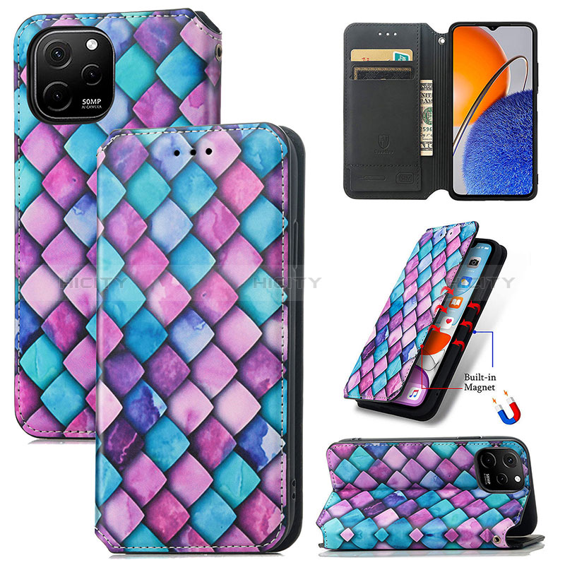 Funda de Cuero Cartera con Soporte Patron de Moda Carcasa S06D para Huawei Nova Y61