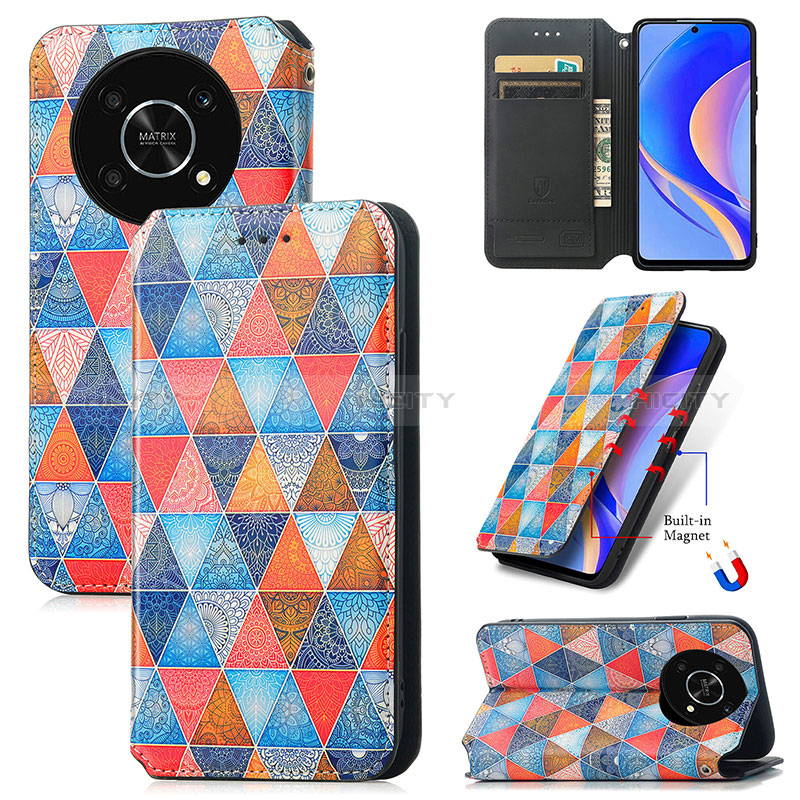 Funda de Cuero Cartera con Soporte Patron de Moda Carcasa S06D para Huawei Nova Y90