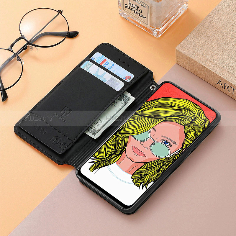 Funda de Cuero Cartera con Soporte Patron de Moda Carcasa S06D para Huawei P Smart Z (2019)