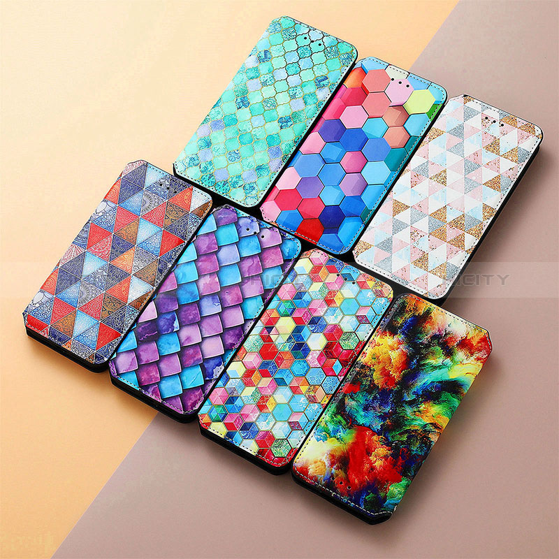 Funda de Cuero Cartera con Soporte Patron de Moda Carcasa S06D para Huawei P Smart Z (2019)