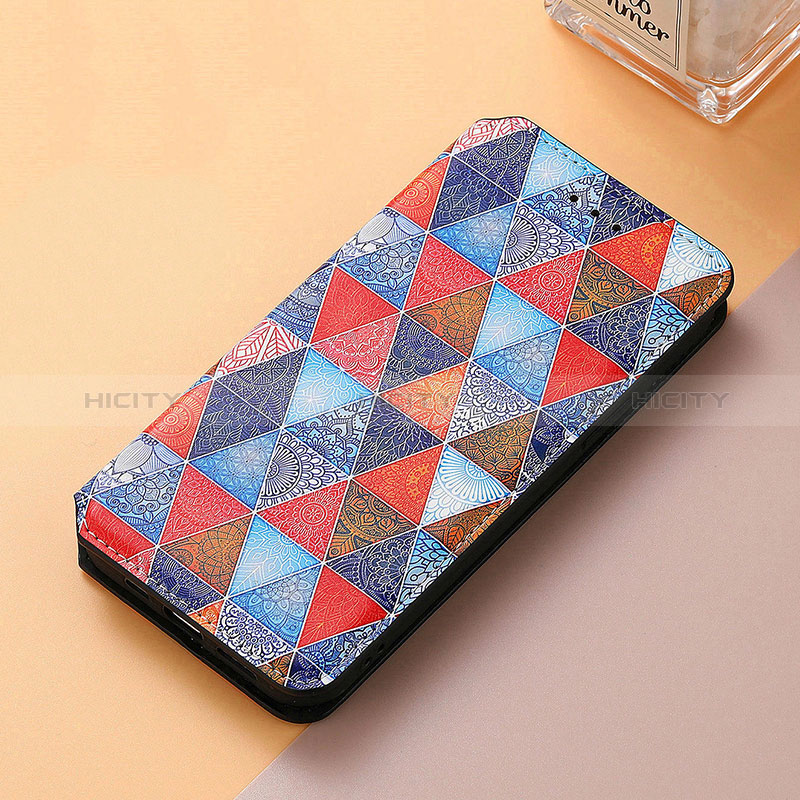 Funda de Cuero Cartera con Soporte Patron de Moda Carcasa S06D para Huawei P Smart Z (2019) Marron