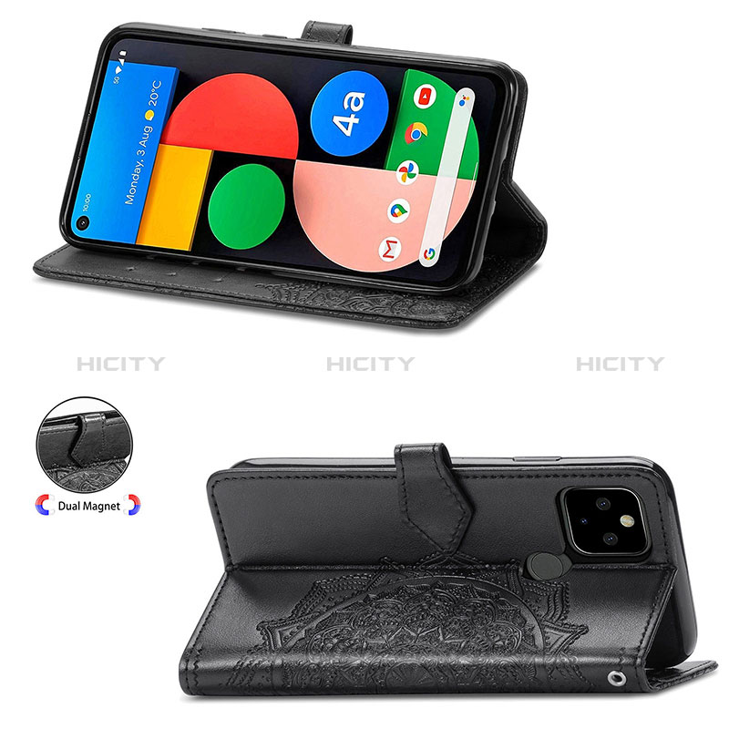 Funda de Cuero Cartera con Soporte Patron de Moda Carcasa S07D para Google Pixel 5a 5G