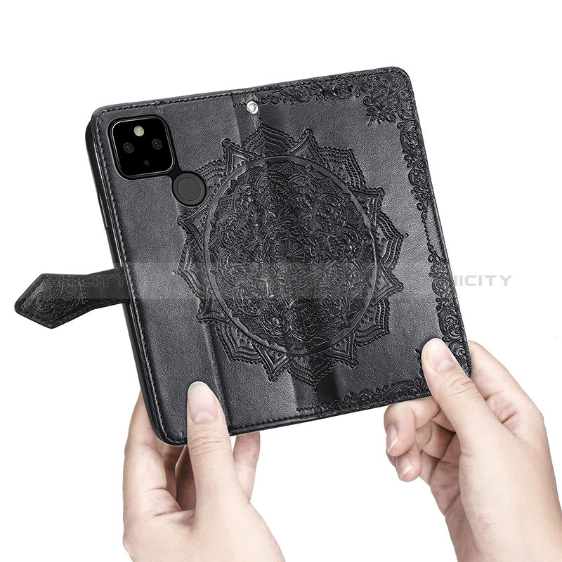 Funda de Cuero Cartera con Soporte Patron de Moda Carcasa S07D para Google Pixel 5a 5G