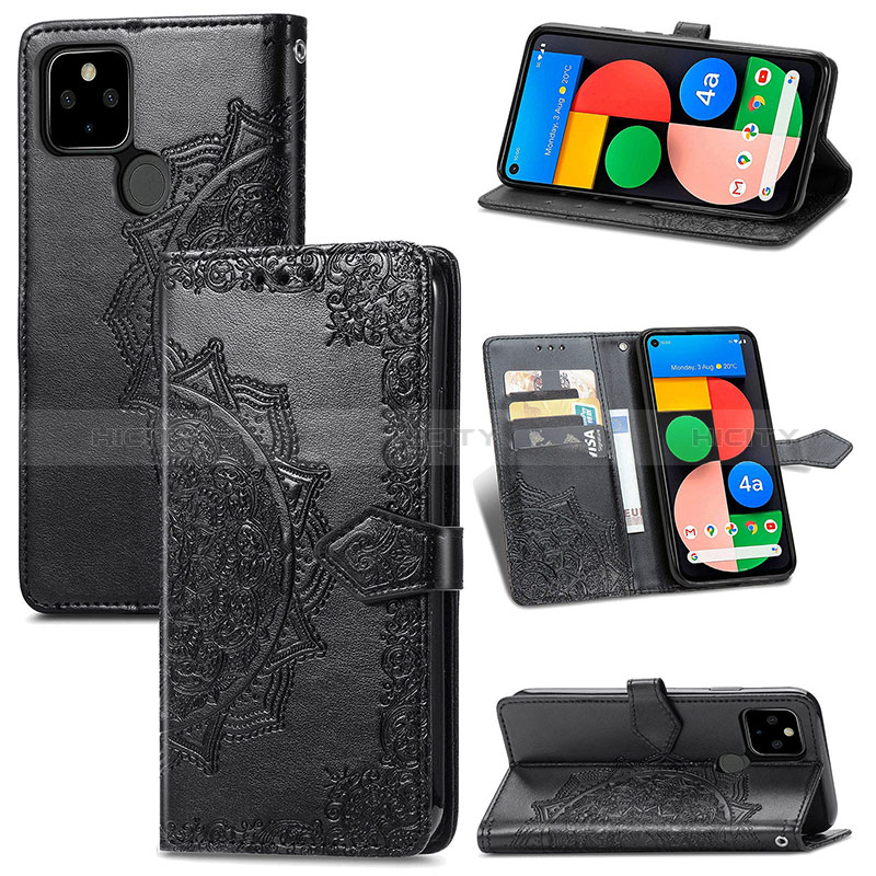 Funda de Cuero Cartera con Soporte Patron de Moda Carcasa S07D para Google Pixel 5a 5G