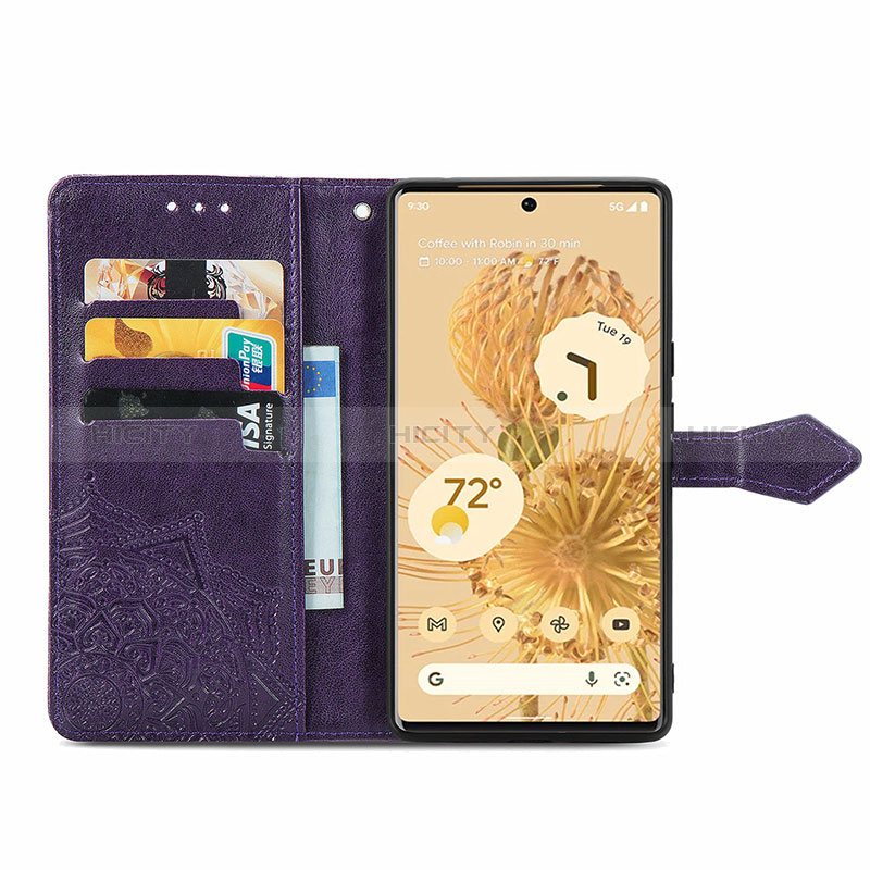 Funda de Cuero Cartera con Soporte Patron de Moda Carcasa S07D para Google Pixel 6 5G