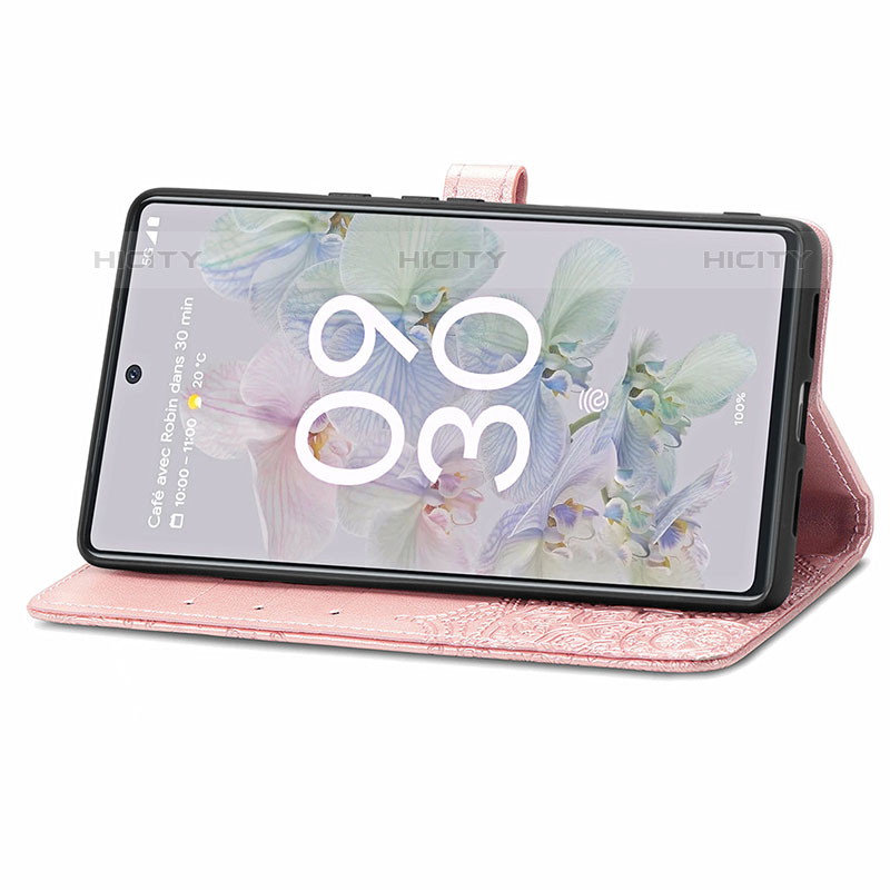 Funda de Cuero Cartera con Soporte Patron de Moda Carcasa S07D para Google Pixel 6a 5G