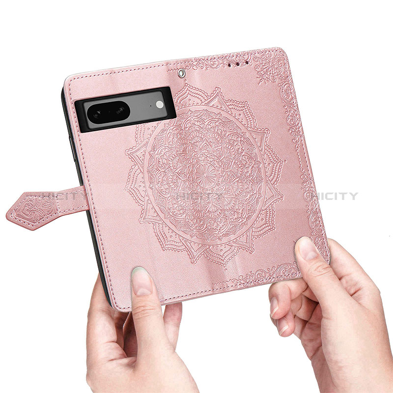 Funda de Cuero Cartera con Soporte Patron de Moda Carcasa S07D para Google Pixel 7a 5G