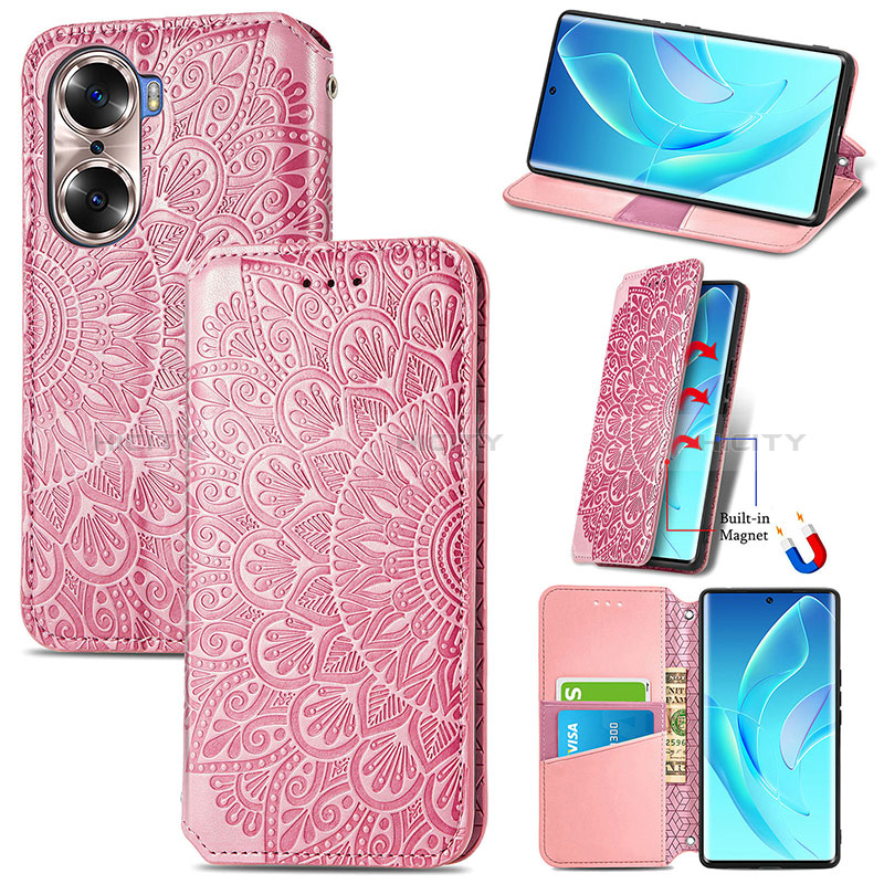 Funda de Cuero Cartera con Soporte Patron de Moda Carcasa S07D para Huawei Honor 60 Pro 5G