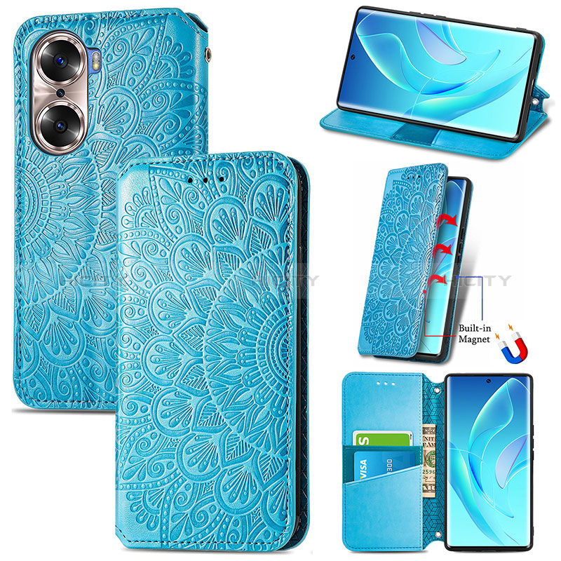 Funda de Cuero Cartera con Soporte Patron de Moda Carcasa S07D para Huawei Honor 60 Pro 5G