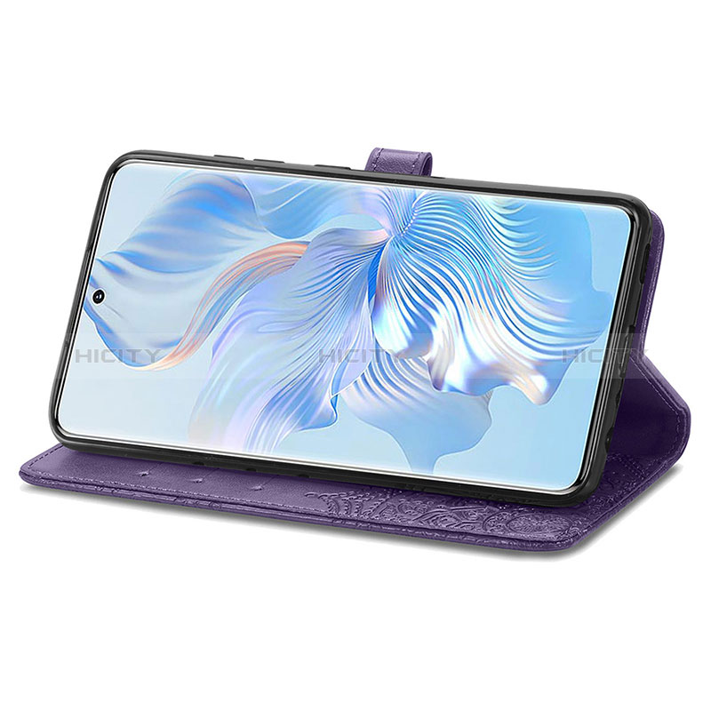 Funda de Cuero Cartera con Soporte Patron de Moda Carcasa S07D para Huawei Honor 80 5G