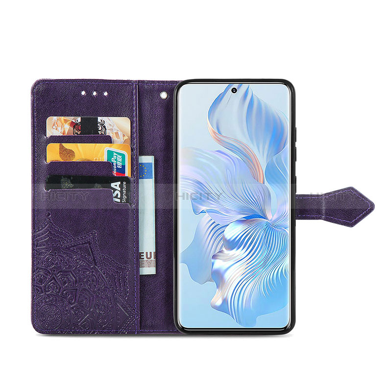 Funda de Cuero Cartera con Soporte Patron de Moda Carcasa S07D para Huawei Honor 80 5G