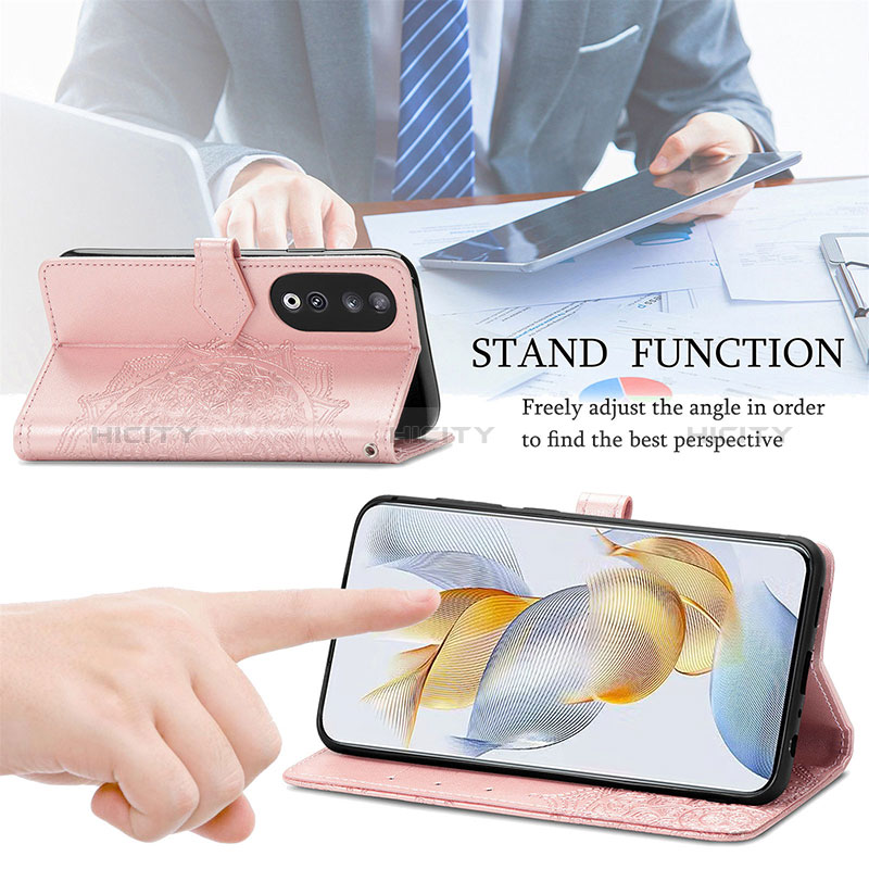 Funda de Cuero Cartera con Soporte Patron de Moda Carcasa S07D para Huawei Honor 90 5G