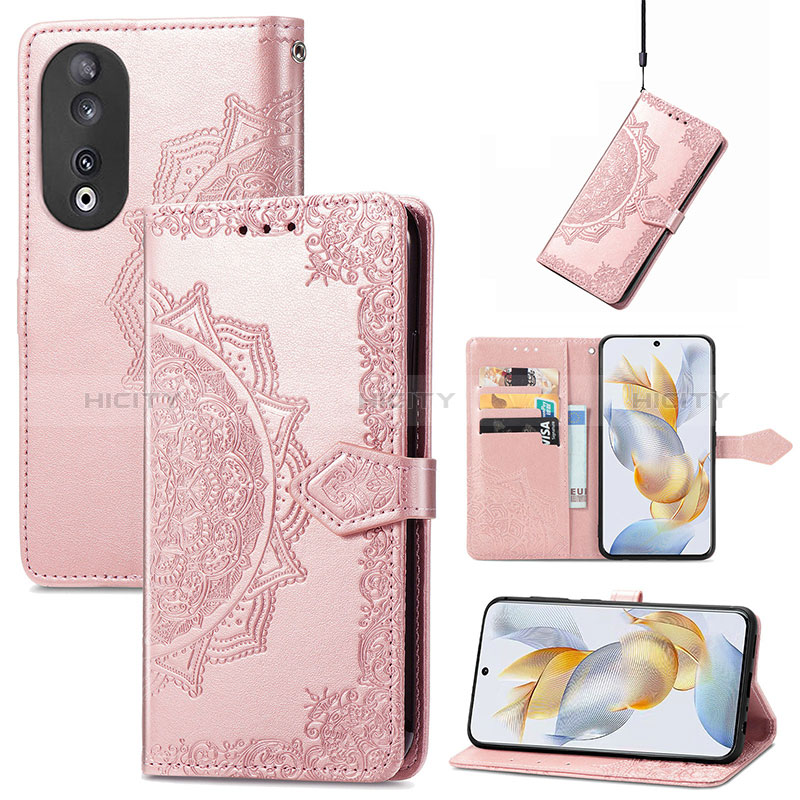 Funda de Cuero Cartera con Soporte Patron de Moda Carcasa S07D para Huawei Honor 90 5G