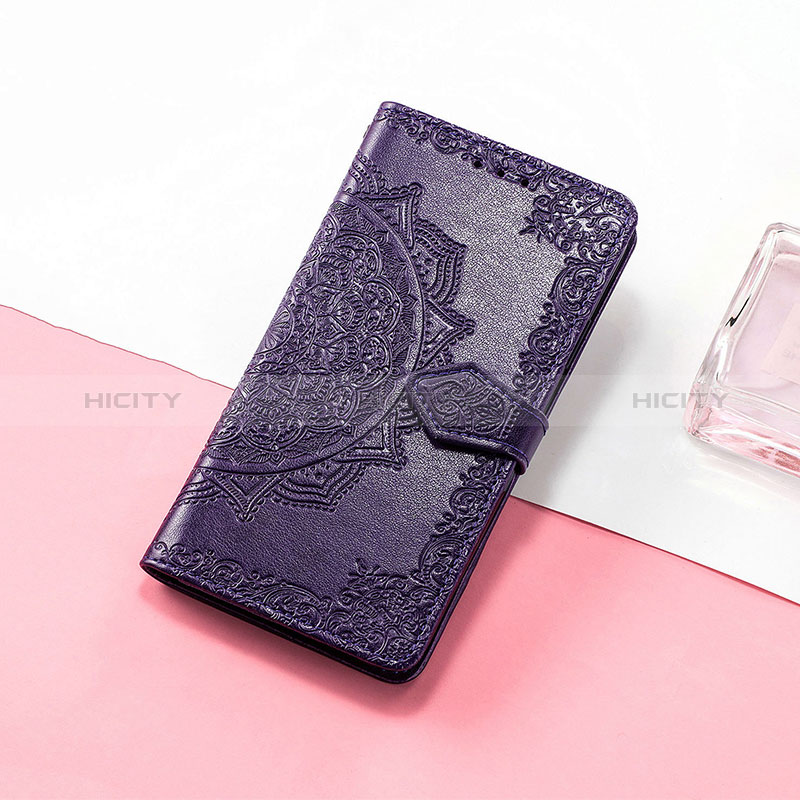 Funda de Cuero Cartera con Soporte Patron de Moda Carcasa S07D para Huawei Honor X9 5G Morado