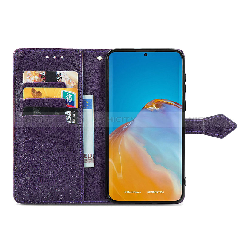 Funda de Cuero Cartera con Soporte Patron de Moda Carcasa S07D para Huawei P50e