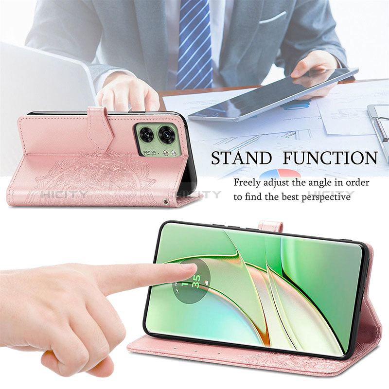 Funda de Cuero Cartera con Soporte Patron de Moda Carcasa S07D para Motorola Moto Edge 40 5G