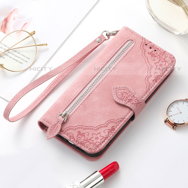 Funda de Cuero Cartera con Soporte Patron de Moda Carcasa S07D para Samsung Galaxy S21 5G Oro Rosa