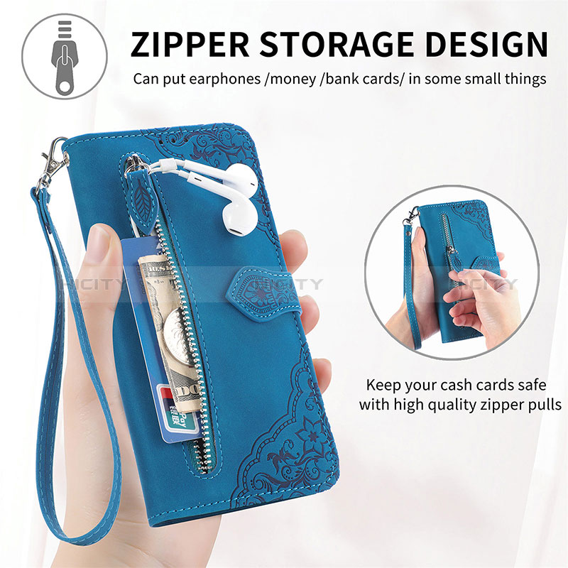 Funda de Cuero Cartera con Soporte Patron de Moda Carcasa S07D para Samsung Galaxy S24 5G