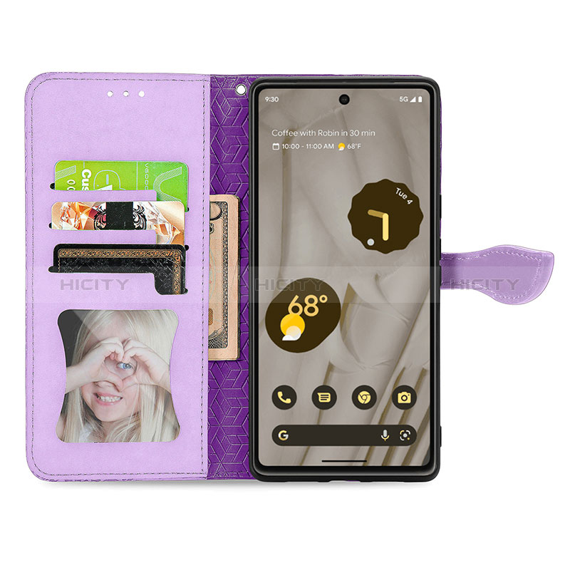 Funda de Cuero Cartera con Soporte Patron de Moda Carcasa S08D para Google Pixel 7a 5G