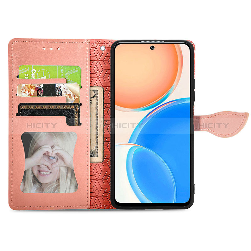 Funda de Cuero Cartera con Soporte Patron de Moda Carcasa S08D para Huawei Honor X8 4G