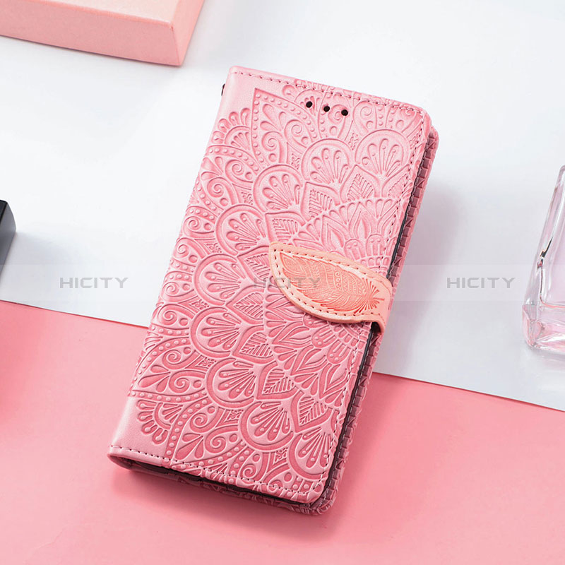 Funda de Cuero Cartera con Soporte Patron de Moda Carcasa S08D para Huawei Honor X8 4G Oro Rosa