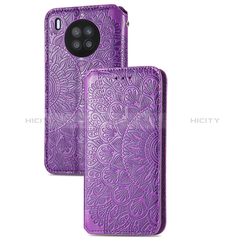 Funda de Cuero Cartera con Soporte Patron de Moda Carcasa S09D para Huawei Honor 50 Lite Morado