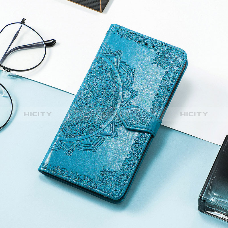 Funda de Cuero Cartera con Soporte Patron de Moda Carcasa S09D para Huawei Honor 60 5G Azul