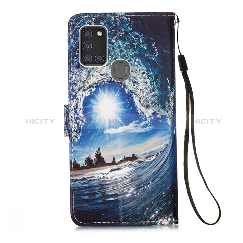 Funda de Cuero Cartera con Soporte Patron de Moda Carcasa Y01B para Samsung Galaxy A21s