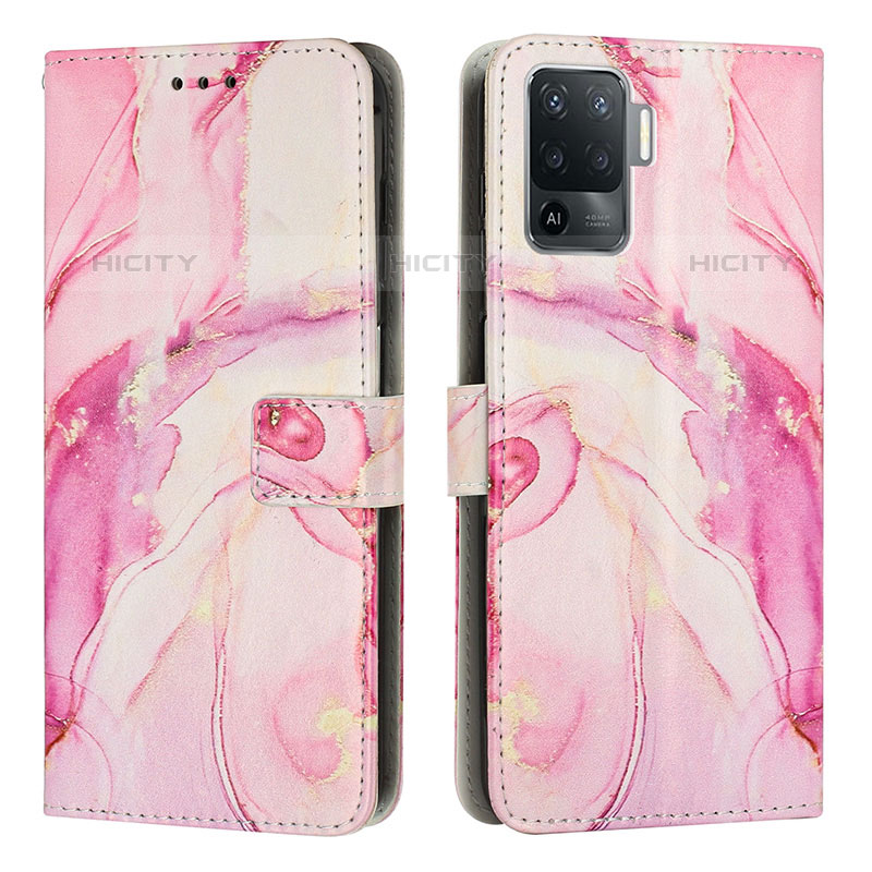 Funda de Cuero Cartera con Soporte Patron de Moda Carcasa Y01X para Oppo A94 4G Rosa