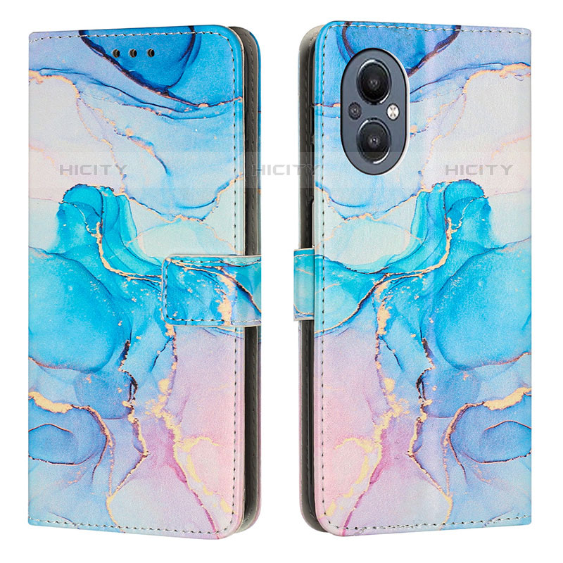 Funda de Cuero Cartera con Soporte Patron de Moda Carcasa Y01X para Oppo F21 Pro 5G Azul Cielo