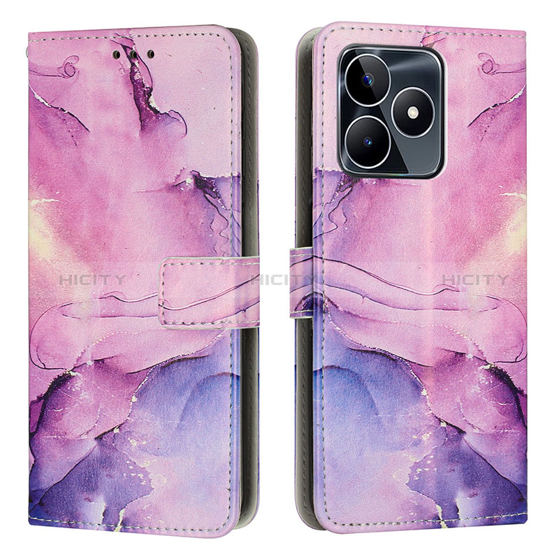 Funda de Cuero Cartera con Soporte Patron de Moda Carcasa Y01X para Realme Narzo N53 Morado