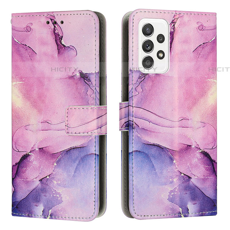 Funda de Cuero Cartera con Soporte Patron de Moda Carcasa Y01X para Samsung Galaxy A52 4G Morado