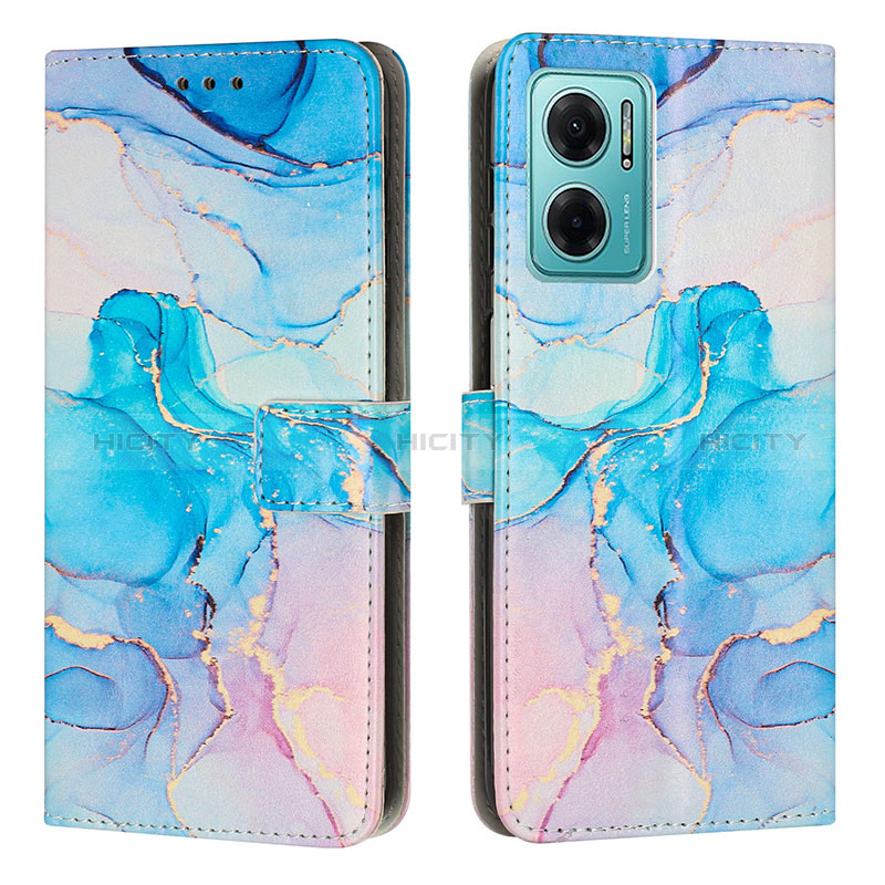 Funda de Cuero Cartera con Soporte Patron de Moda Carcasa Y01X para Xiaomi Redmi 11 Prime 5G Azul Cielo