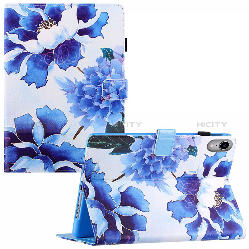 Funda de Cuero Cartera con Soporte Patron de Moda Carcasa Y02B para Apple iPad Mini 6 Azul